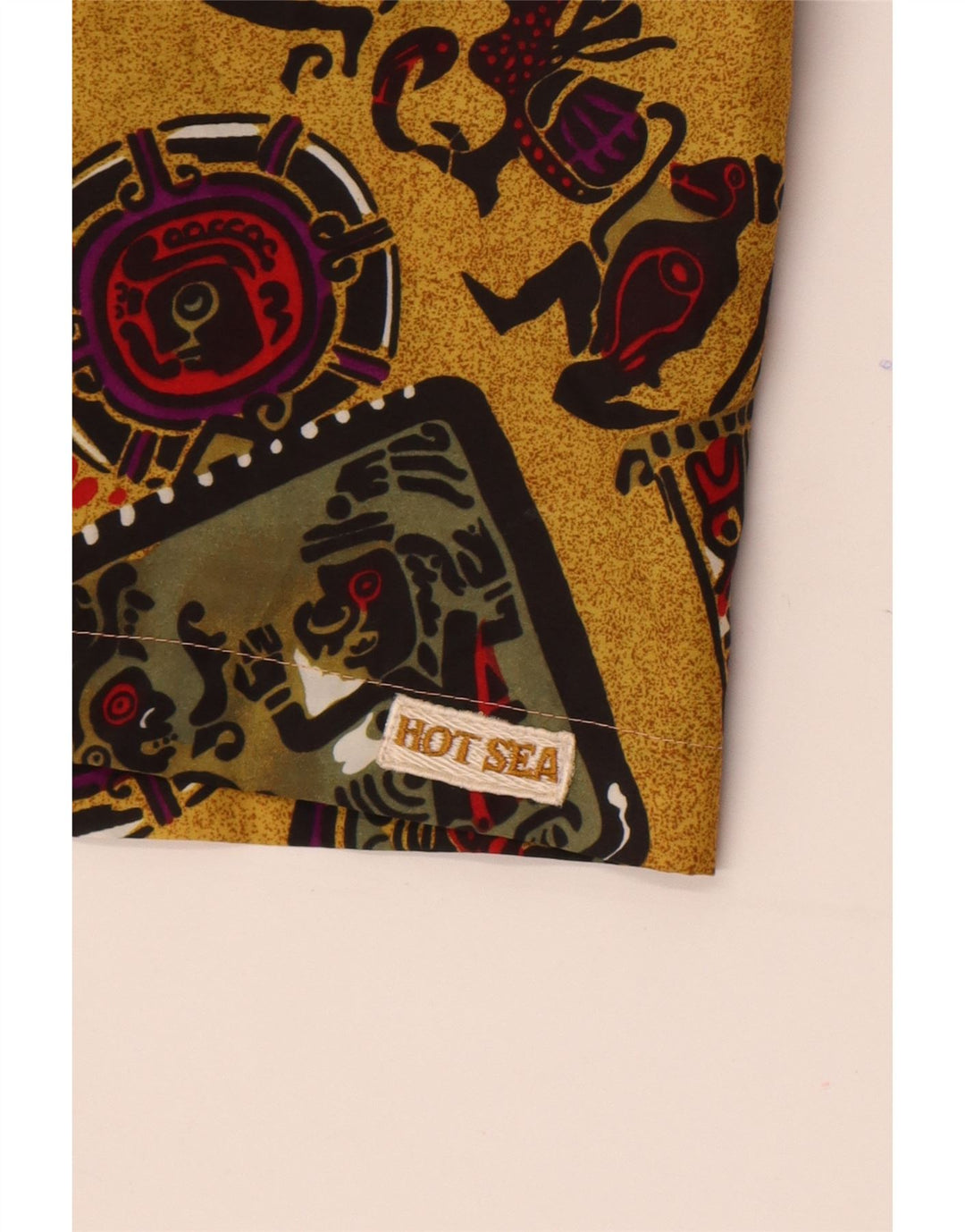 Pantaloni scurți de înot vintage pentru bărbați cu model abstract XL galben