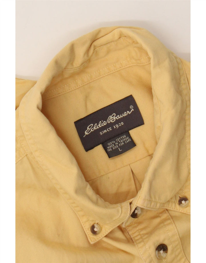 Cămașă cu mânecă scurtă pentru bărbați Eddie Bauer, bumbac galben mare