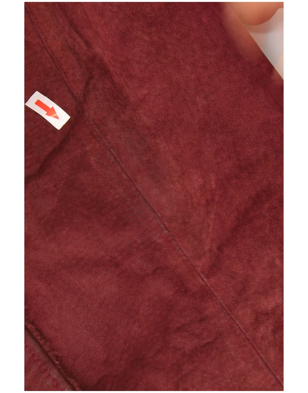 Jachetă pentru femei VINTAGE Sherpa Suede UK 14 Medium Burgundy Piele