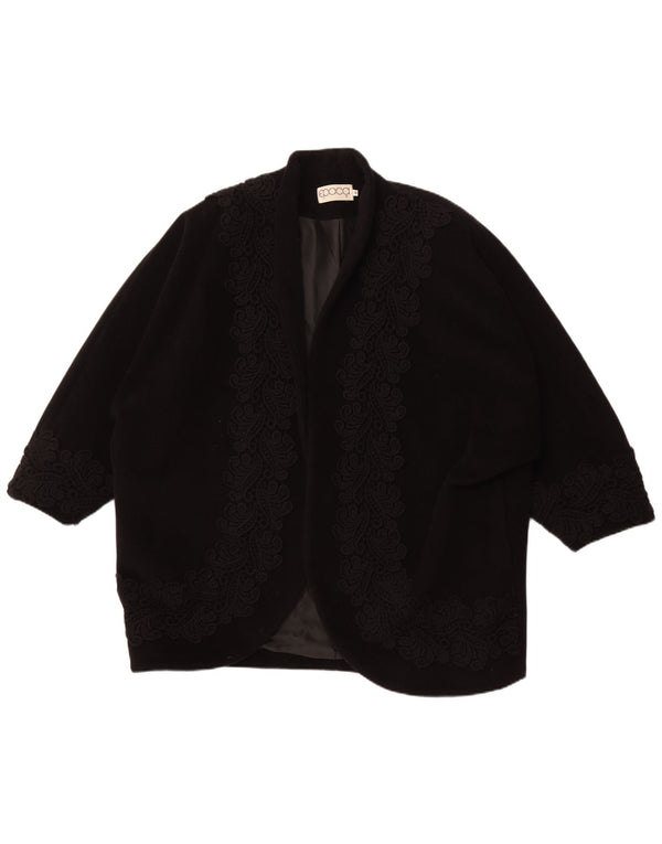 VINTAGE Jachetă pentru femei supradimensionată cu mâneci 3/4 IT 48 XL Negru Floral