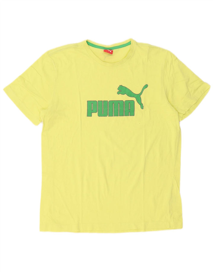 Tricou grafic Puma pentru bărbați Top mare din bumbac galben