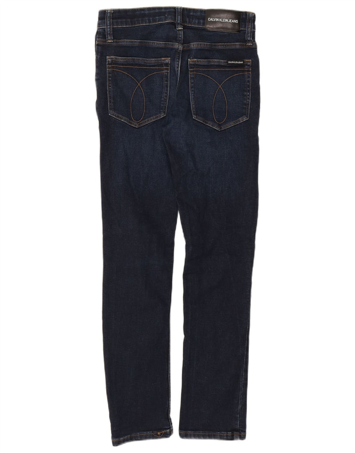 CALVIN KLEIN Womens Slim Jeans W28 L29 Navy Blue Polyester