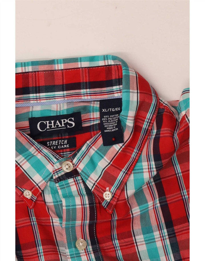 Cămașă pentru bărbați Chaps Stretch Regular Fit XL, bumbac carouri roșu