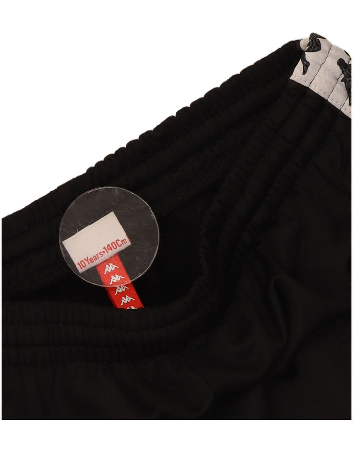 Pantaloni scurți sport grafic Kappa pentru băieți 9-10 ani, negru, poliester