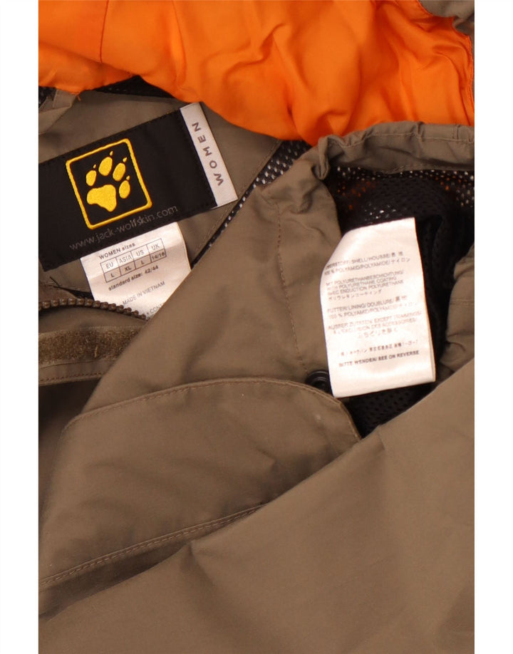 Jachetă de ploaie cu glugă pentru femei JACK WOLFSKIN UK 14/16 mare, bej, poliamidă
