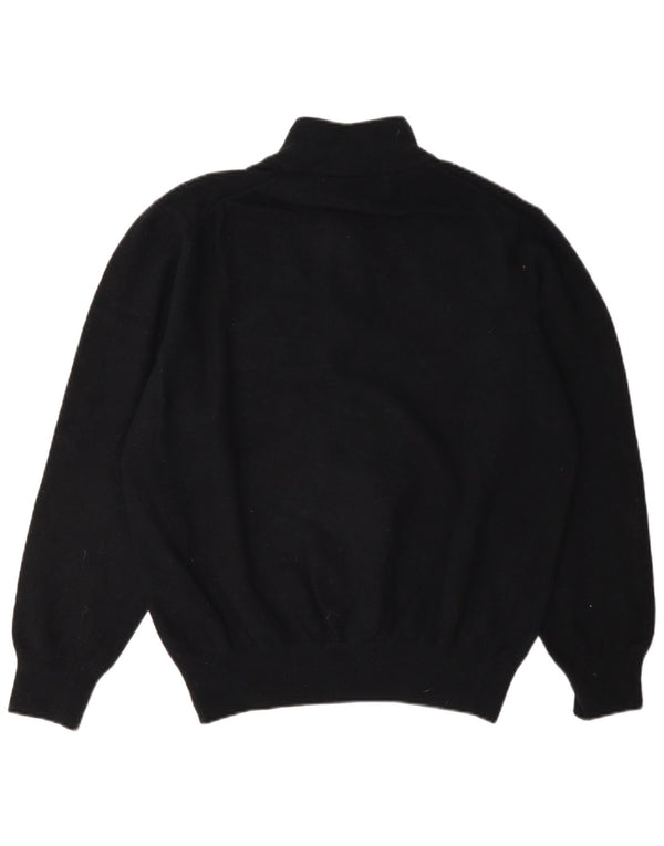 Pulover pentru femei Fred Perry cu fermoar și gât, UK 18 XL, lână neagră