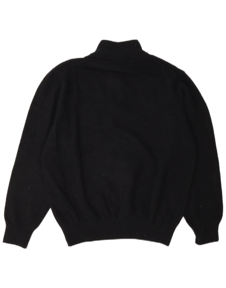 Pulover pentru femei Fred Perry cu fermoar și gât, UK 18 XL, lână neagră