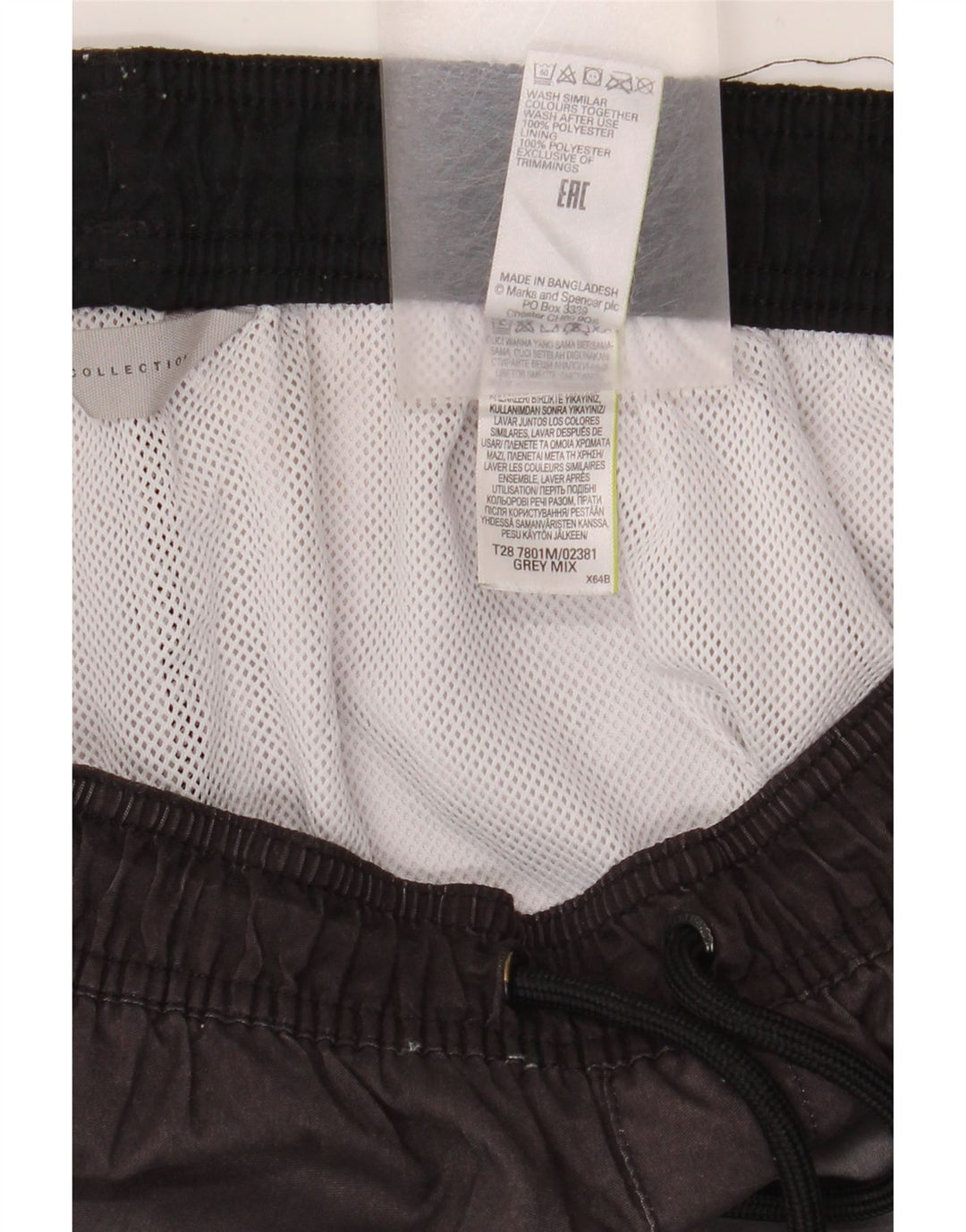 Pantaloni scurți de înot Marks & Spencer pentru bărbați, gri mediu, poliester color bloc