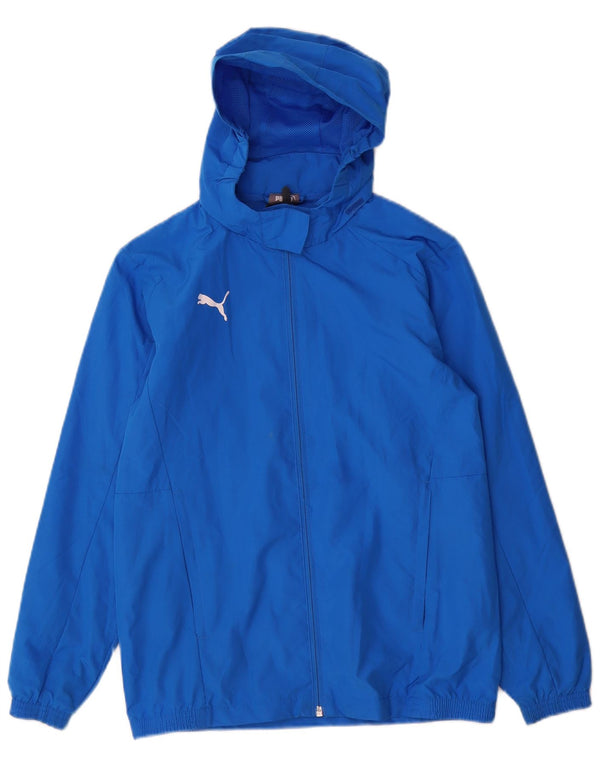 Puma Boys Hooded Tracksuit Top Jacket 11-12 Years Blue Polyester