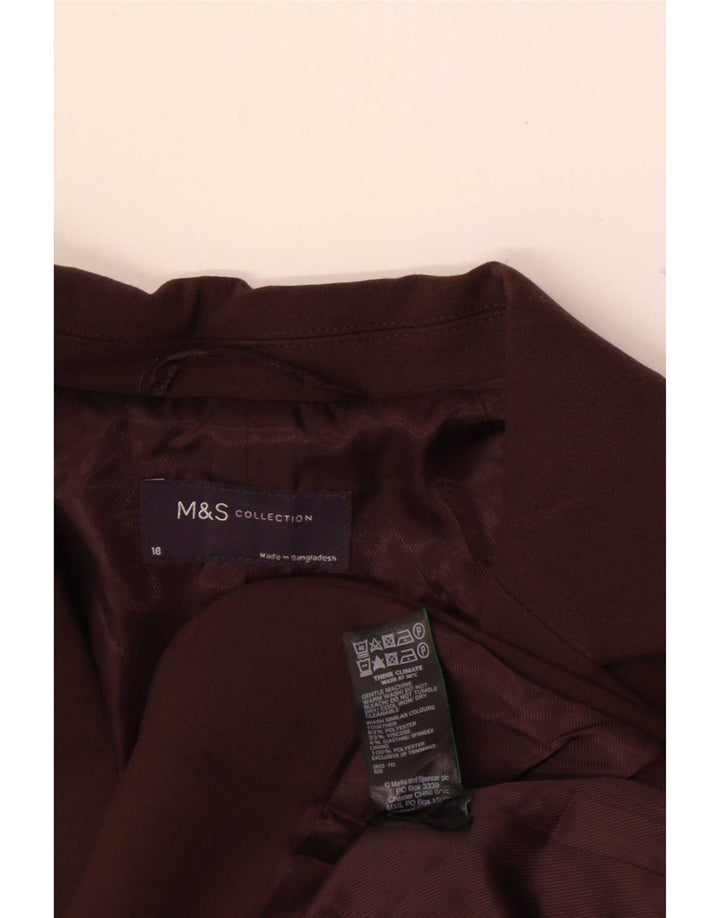 Jachetă pentru femei Marks & Spencer cu 1 nasture, UK 18 XL, maro, poliester