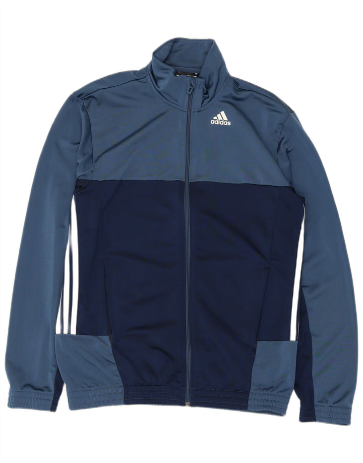 Jachetă de top pentru trening grafic Adidas pentru bărbați UK 40/42 Medium Blue Colorblock