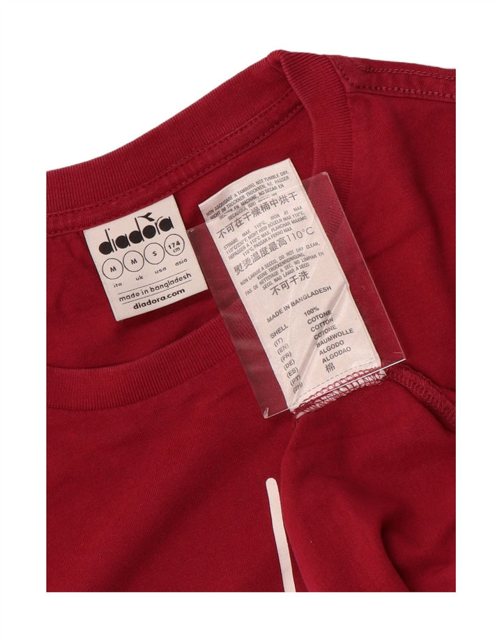 DIADORA Mens Graphic T-Shirt Top Medium Red Cotton