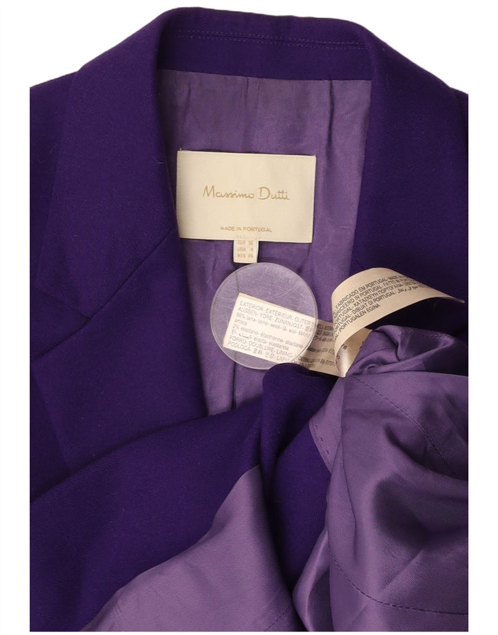 MASSIMO DUTTI Jachetă Blazer Femei 1 Buton EU 36 XS Lână Mov