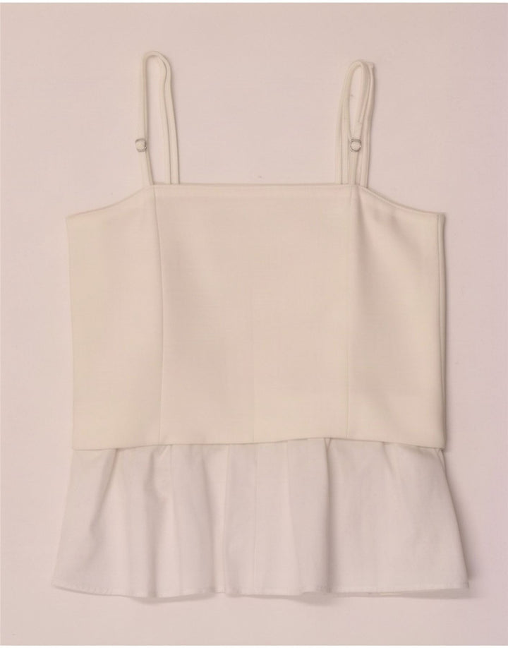 Top camis pentru femei Zara UK 12 Medium White Colorblock Poliester