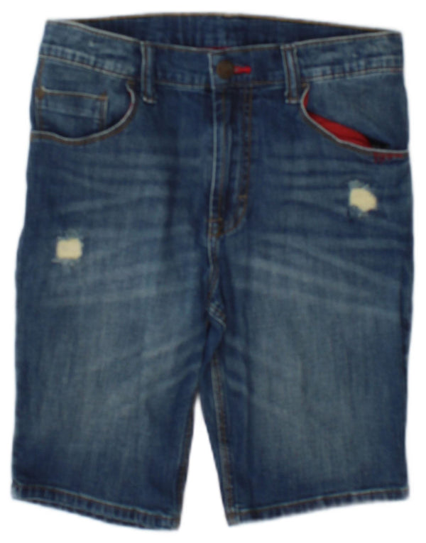 Pantaloni scurți din denim distressed Wrangler Boys 11-12 ani W26 bumbac albastru