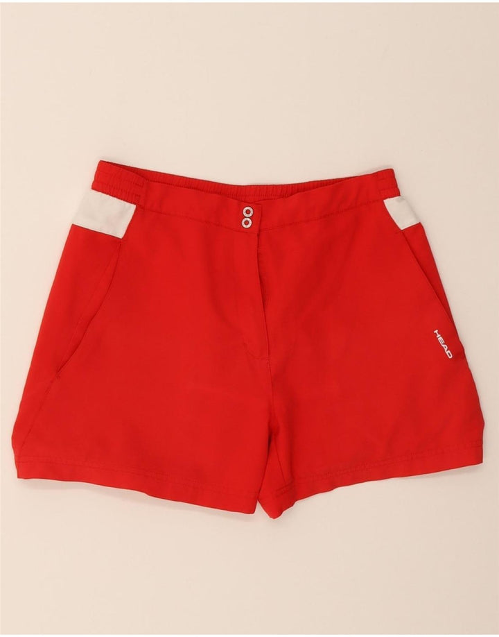 HEAD Womens Chino Shorts Medium W28 Red Colourblock Polyester Vintage HEAD and Second-Hand HEAD from Messina Hembry 