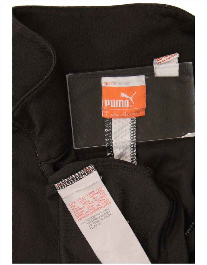Top de trening Puma pentru bărbați, cu fermoar și gât, din poliester negru
