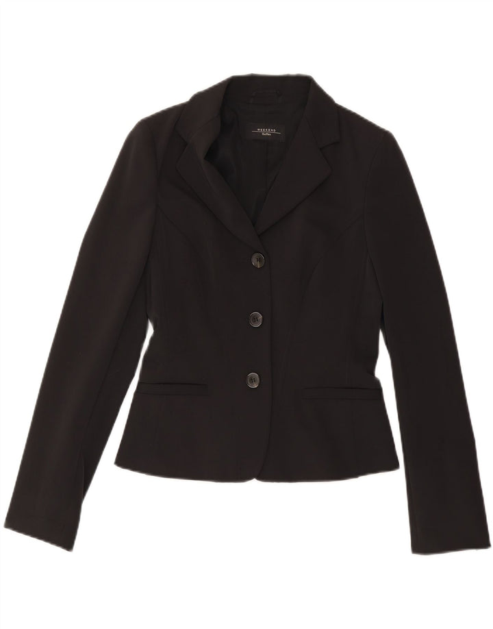 Sacou blazer pentru femei de weekend cu 3 nasturi Max Mara UK 10 Poliester negru mic