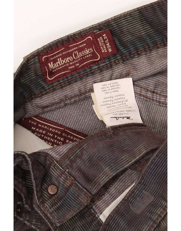 Pantaloni Marlboro Classics pentru bărbați din velur, W34 L29, multicolori