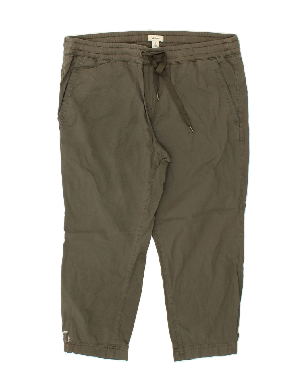 L.L.BEAN Womens Capri Trousers Medium W36 L23 Khaki Cotton Vintage L.L.Bean and Second-Hand L.L.Bean from Messina Hembry 