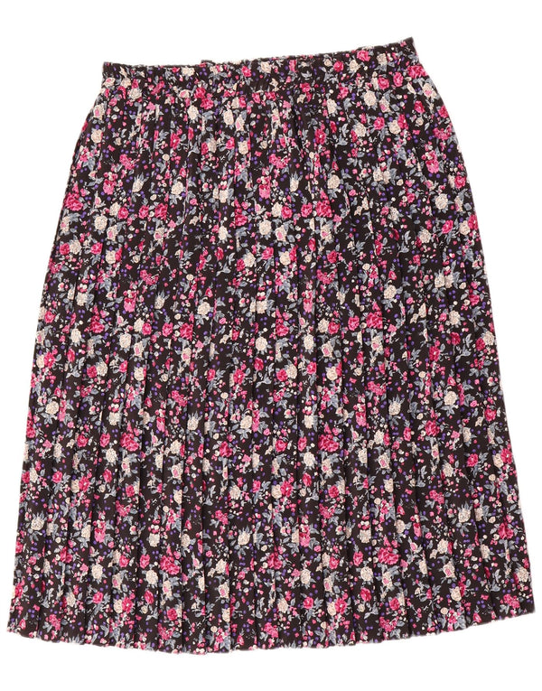 Fusta plisată vintage pentru femei UK 16 Large W38 Multicolor Floral Poliester