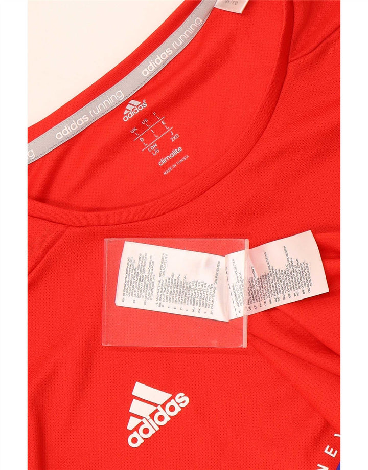 Tricou cu grafic Climalite Adidas pentru bărbați Top mare poliester roșu