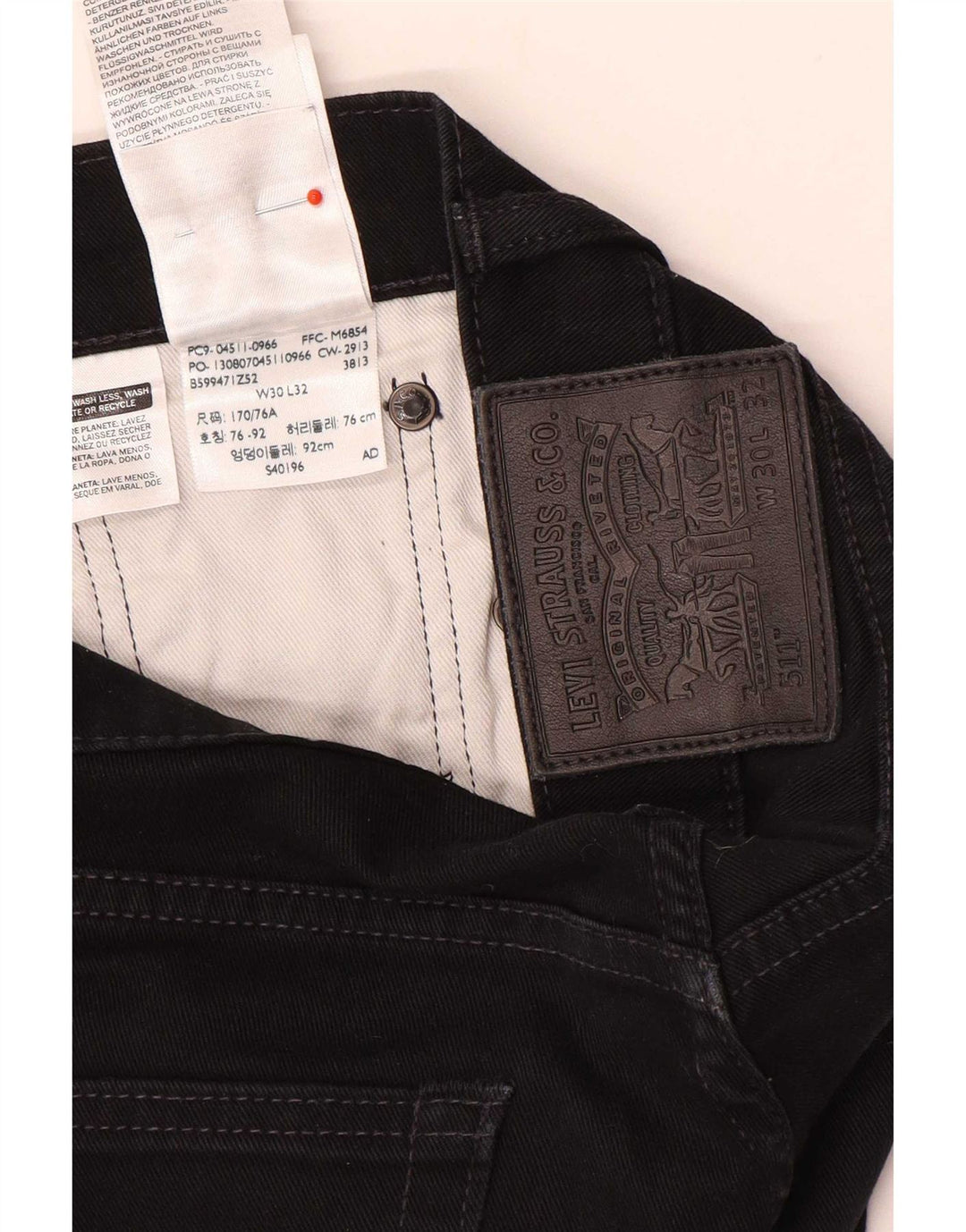 Blugi slim pentru bărbați Levi's W30 L32 bumbac negru