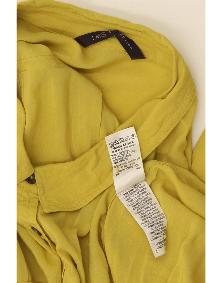 Bluză cămașă pentru femei Marks & Spencer UK 20 2XL Viscoză galbenă