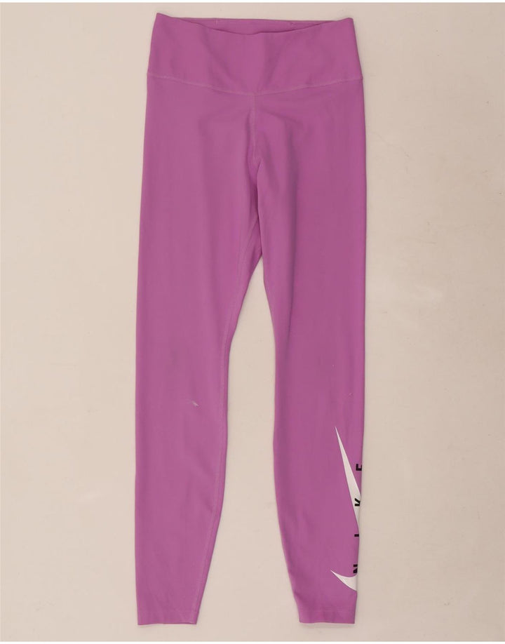 Leggings Nike Dri Fit Graphic pentru femei UK 8 Small Pink