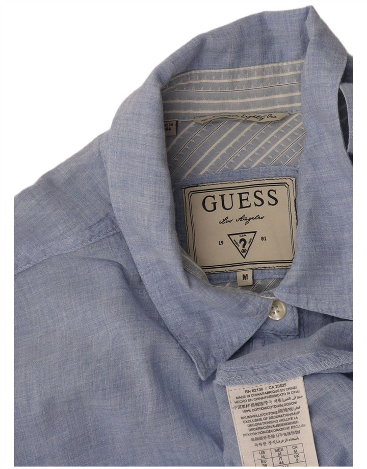 Cămașă Guess pentru femei UK 14, bumbac albastru mediu