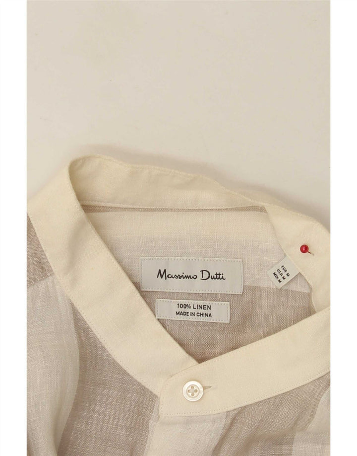 Cămașă Massimo Dutti pentru bărbați, in dungi medii, bej