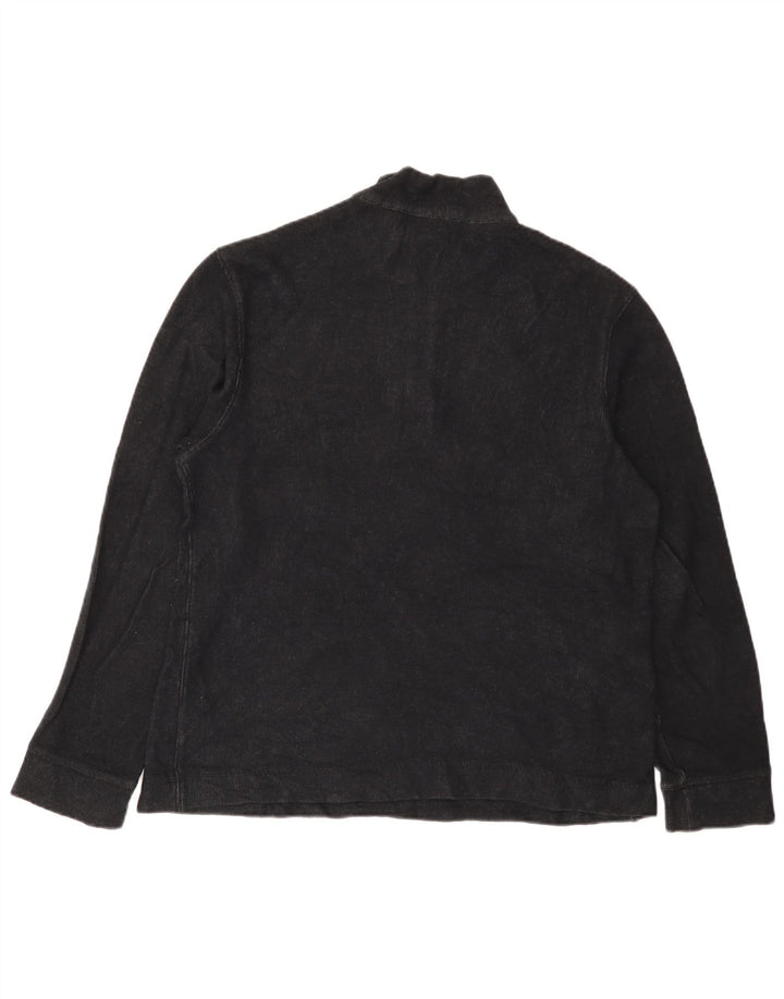 Pulover Calvin Klein pentru bărbați, cu fermoar și gât, bumbac mediu negru