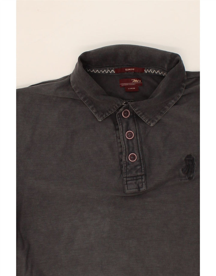 MARLBORO CLASSICS Mens Slim Fit Polo Shirt Large Grey Vintage Marlboro Classics and Second-Hand Marlboro Classics from Messina Hembry 
