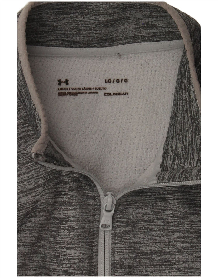 Top de trening Under Armour Cold Gear Pullover pentru bărbați, mare, gri pete