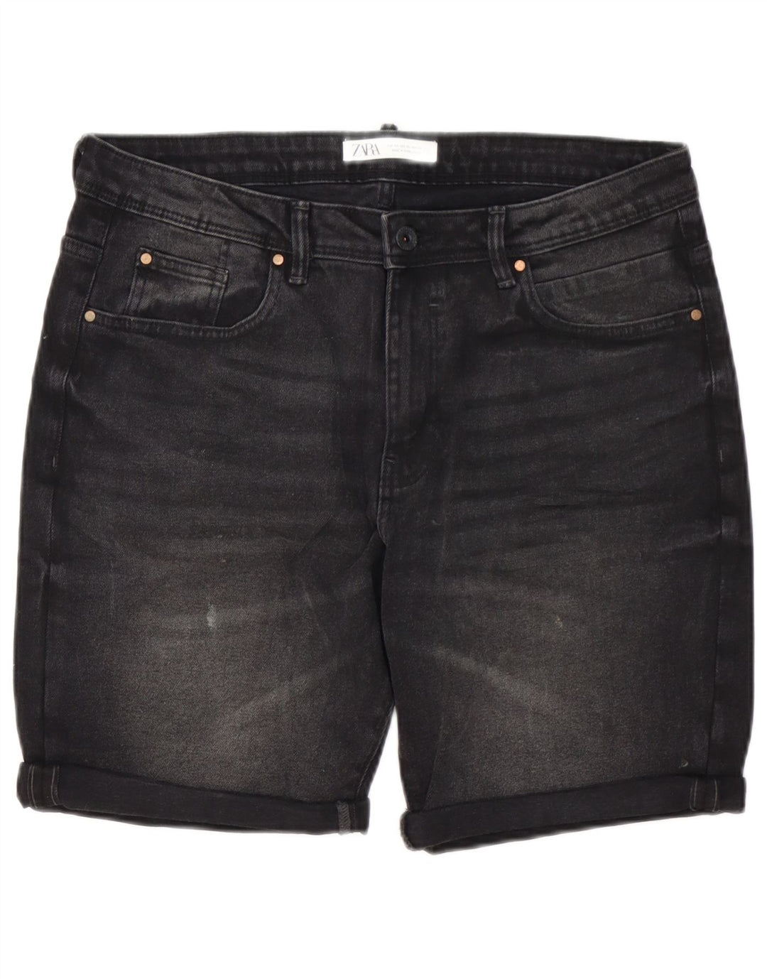 Pantaloni scurți din denim pentru bărbați Zara EU 44 Large W34 Bumbac negru