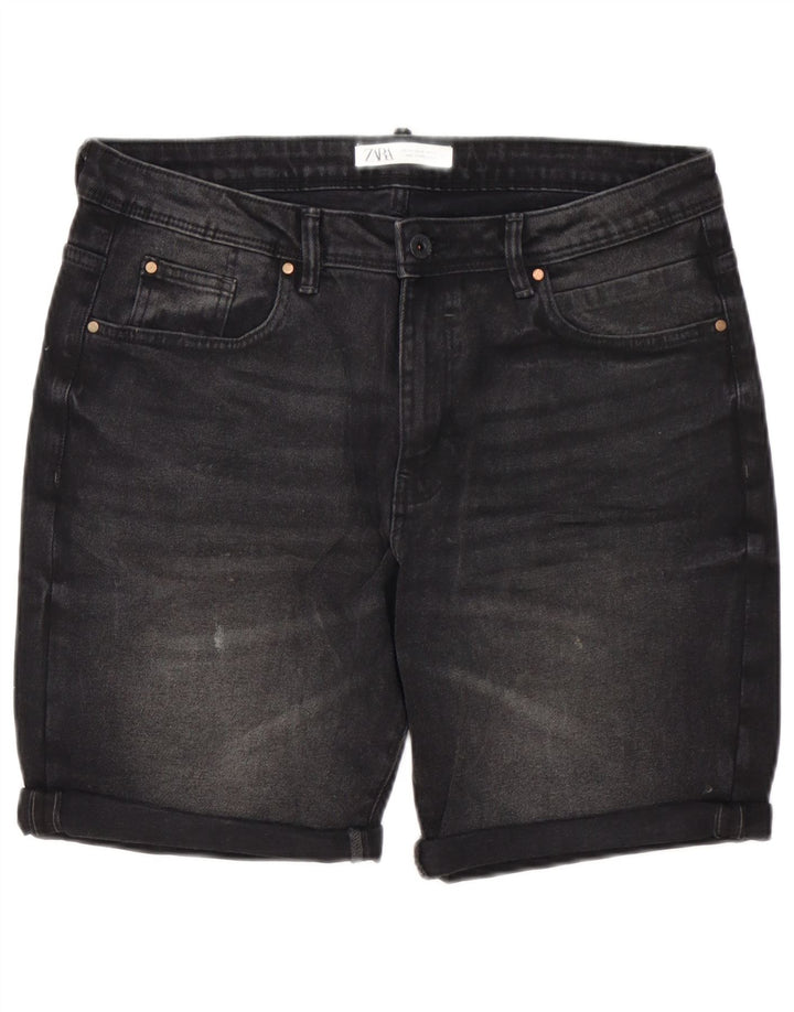 Pantaloni scurți din denim pentru bărbați Zara EU 44 Large W34 Bumbac negru