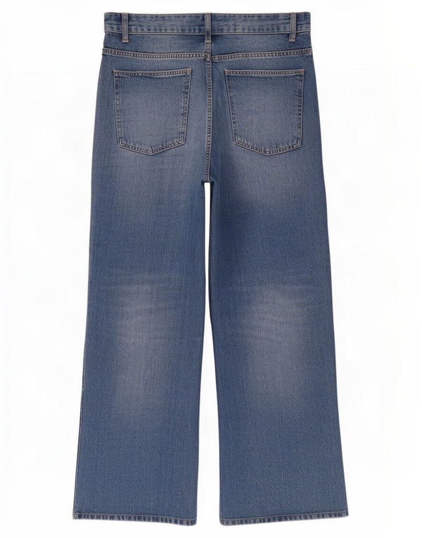Blugi Zara femei cu talie înaltă cu picioare largi EU 44 XL W34 L32 Albastru