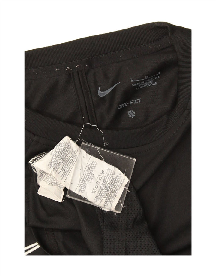 Tricou pentru bărbați Nike Dri Fit Top mare, negru, poliester color bloc