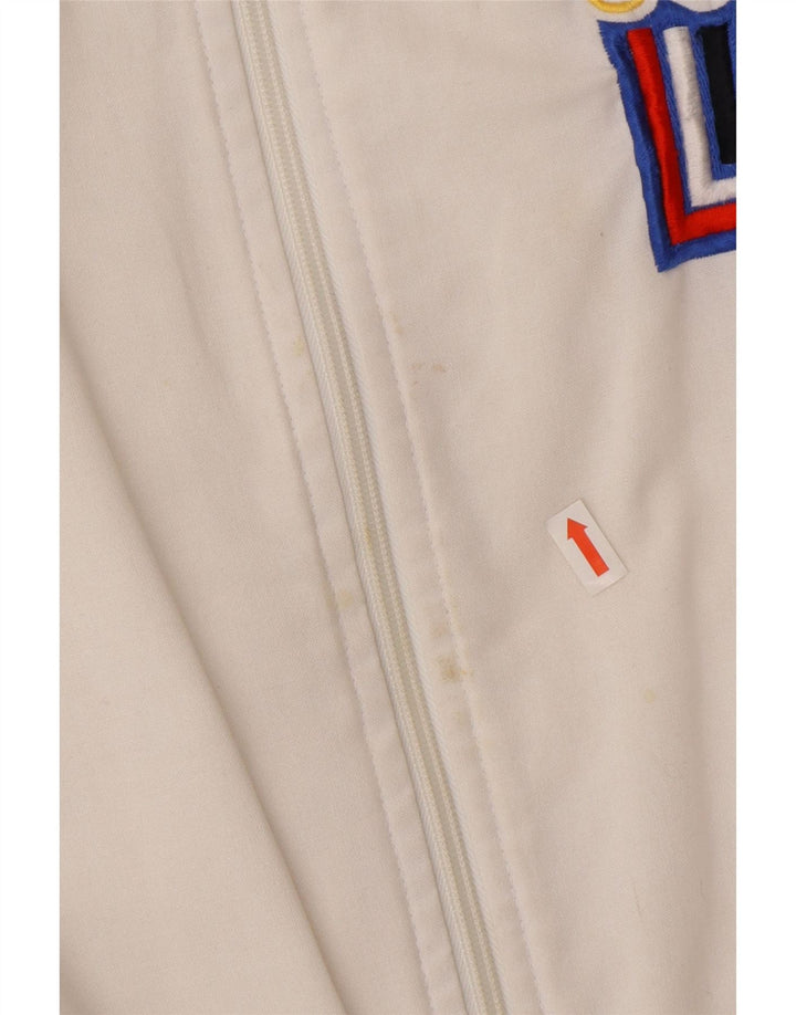 Jachetă bomber grafică Adidas pentru bărbați Jocurile Olimpice de iarnă 80th, UK 40, mare, albă