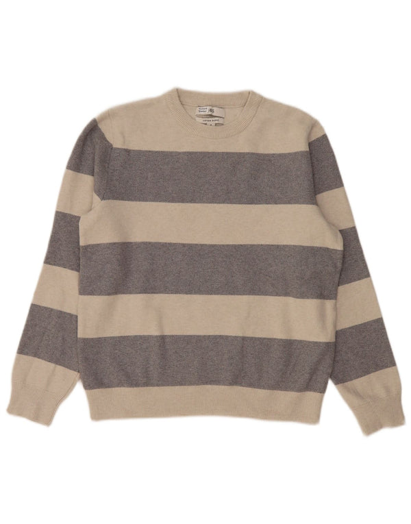 Pulover pentru femei Marks & Spencer cu decolteu triplu UK 14 Medium Gri cu dungi