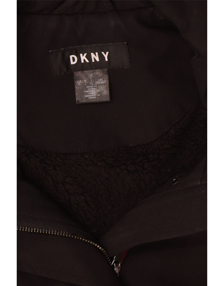 Pardesiu Sherpa pentru femei Dkny UK 16, mare, negru, poliester