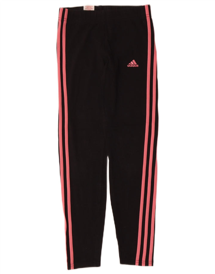 Pantaloni de trening ADIDAS fete 13-14 ani bumbac negru