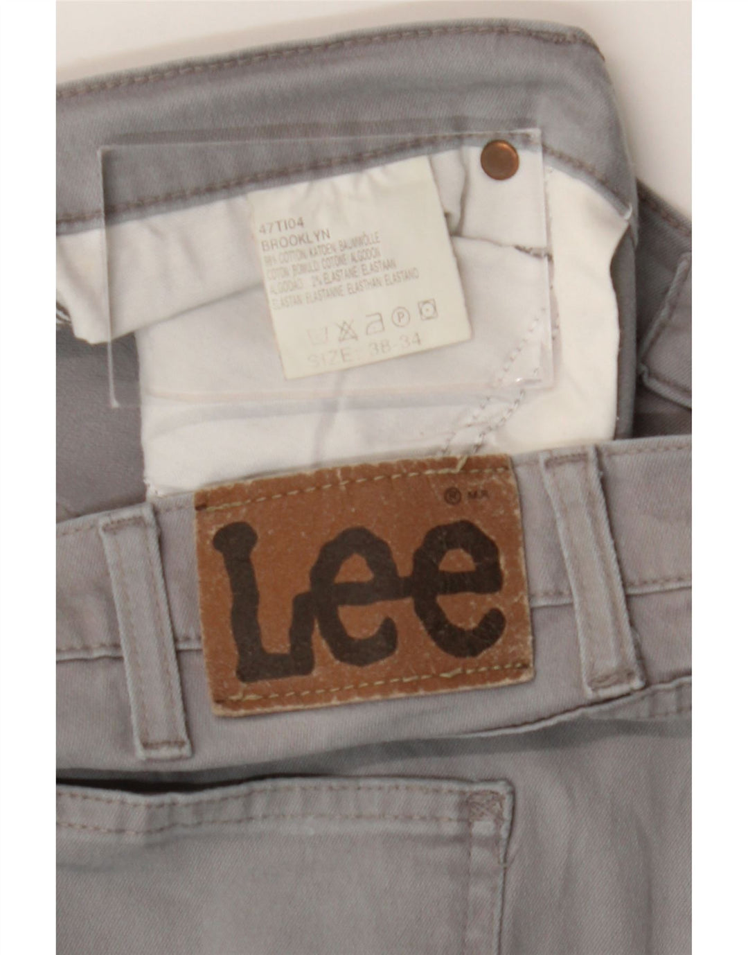 Blugi Lee Brooklyn Straight pentru bărbați W38 L30 bumbac gri