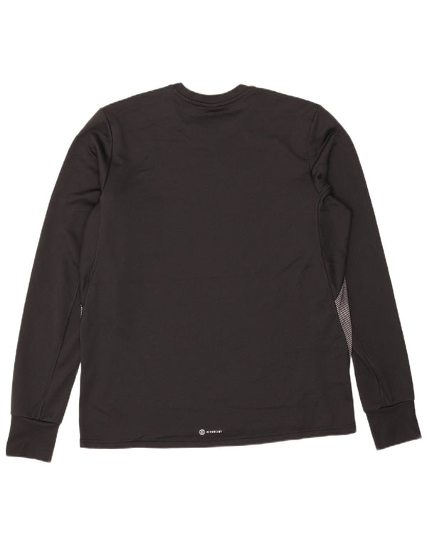 Adidas Aeroready Top pentru bărbați cu mânecă lungă, mare, negru, poliester color bloc