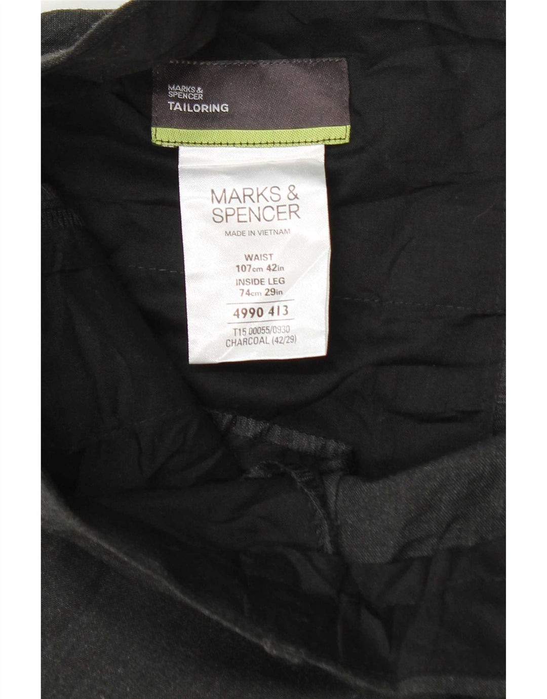 Pantaloni de costum conici pentru bărbați Marks & Spencer L42 L29 Poliester gri