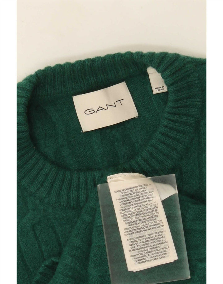 Pulover Gant pentru bărbați, cu croială obișnuită, cu decolteu, lână verde mică