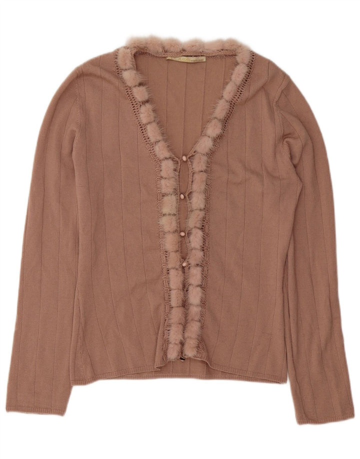Pulover cardigan Roberto Cavalli pentru femei UK 12 Medium Brown Mohair