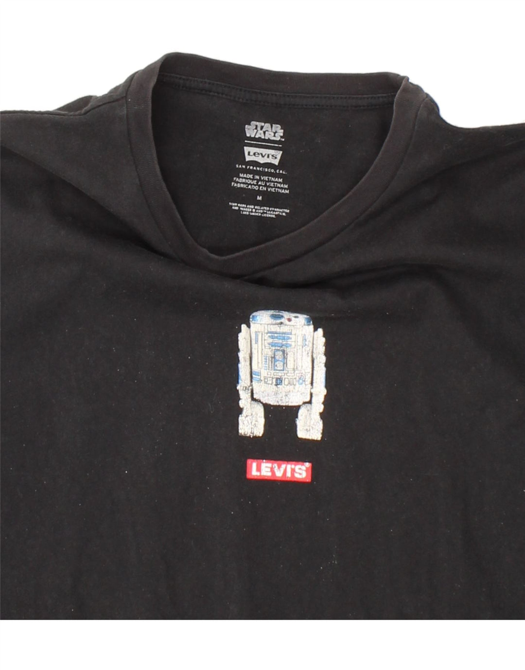 LEVI'S Womens Graphic T-Shirt Top UK 12 Medium Black Cotton Vintage Levi's and Second-Hand Levi's from Messina Hembry 
