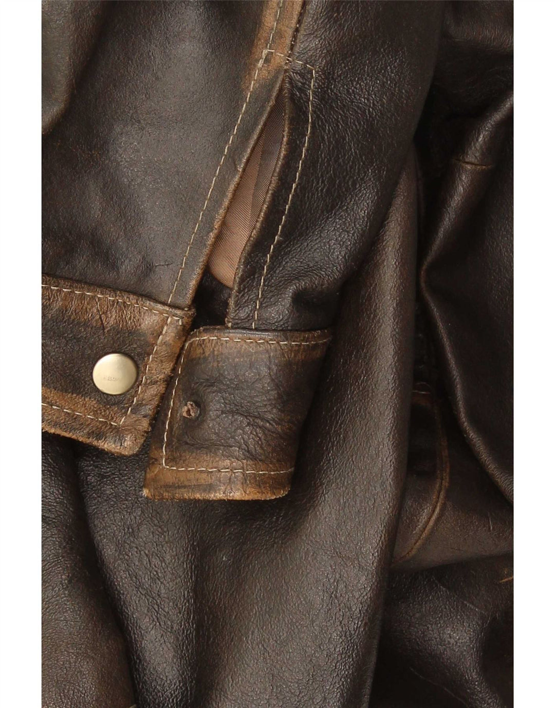 Geacă de piele vintage pentru bărbați IT 48 maro mediu