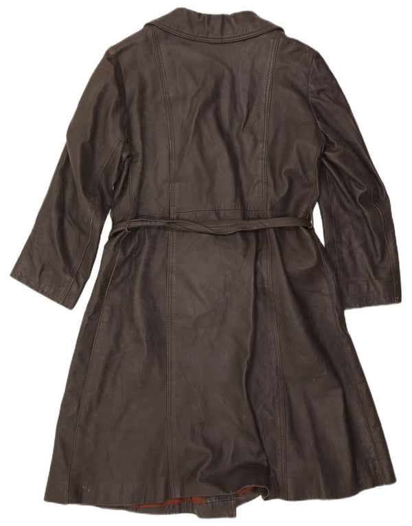 Palton de piele pentru femei VINTAGE UK 14 maro mediu